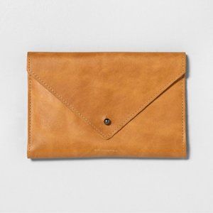 Hearth & Hand Magnolia - Soft Leather Wallet Cognac Foldover Closure NWT
